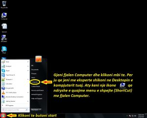 Cfare sistemi operativ kam ne kompjuter Tutoriale Shqip. Parametrat e kompjuterit , desktop , shortcut. Mesoni perdorimin e kompjuterit hap pas hapi te ilustruara me fotografi.