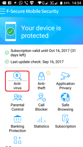 Programe per telefona Android. F-Secure Mobile Security. 8