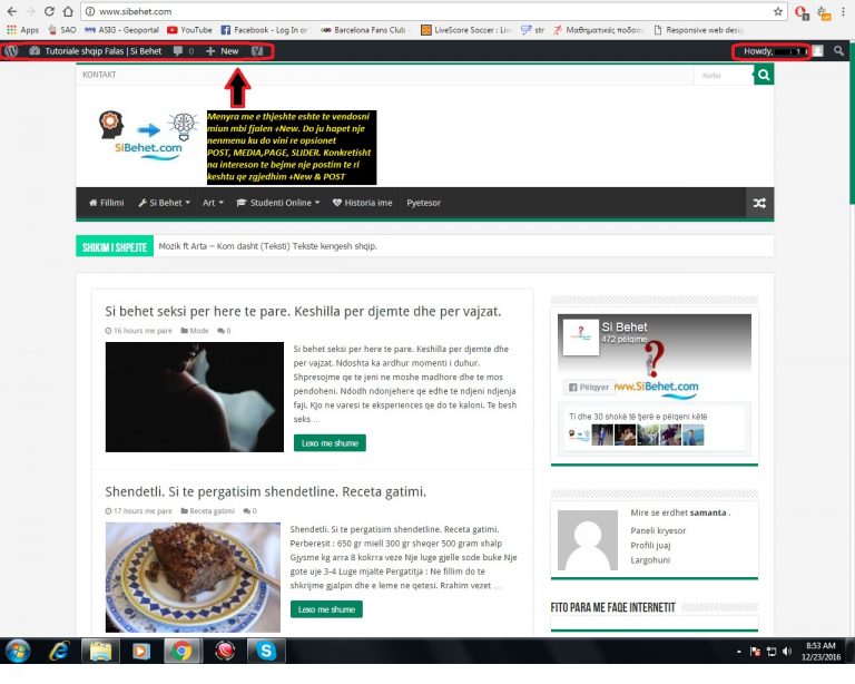 Si te bej nje postim te ri Tutoriale shqip mbi faqet WordPress. 2