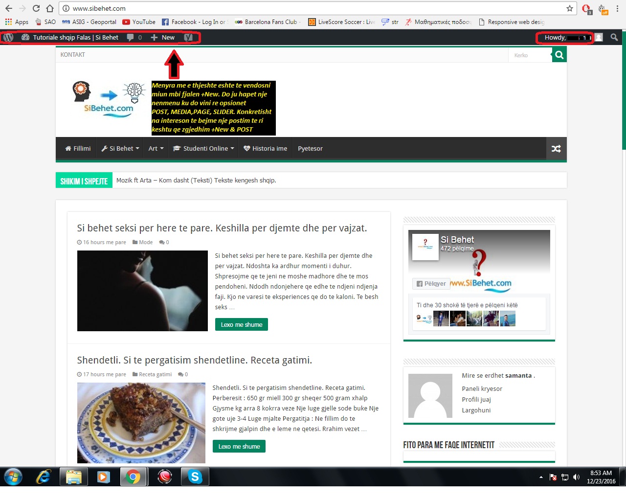 Si te bej nje postim te ri Tutoriale shqip mbi faqet WordPress. 2
