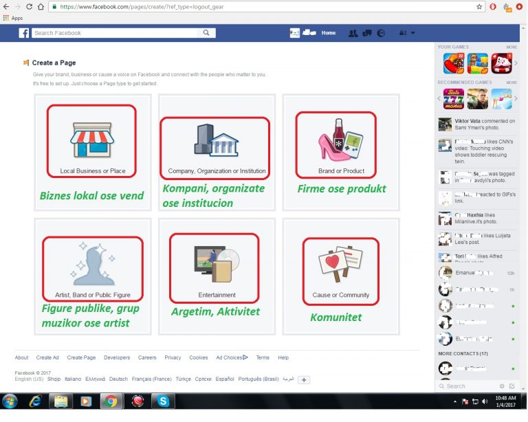 Si te hapim nje faqe ne Facebook. Menaxhim dhe reklame. Tutoriale shqip
