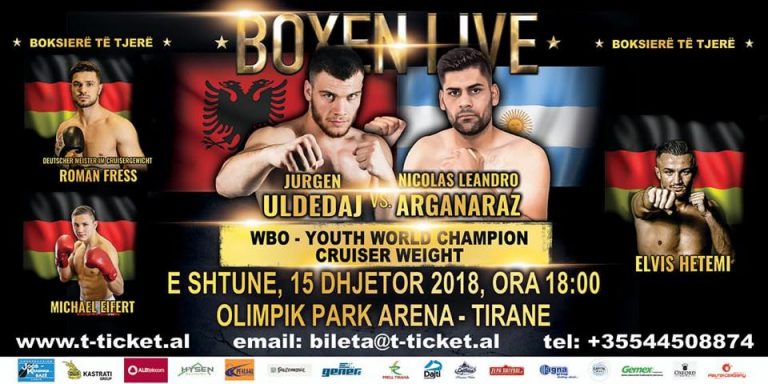 Boksieri shqiptar Jurgen Uldedaj synon titullin per kampion bote WBO Junior.